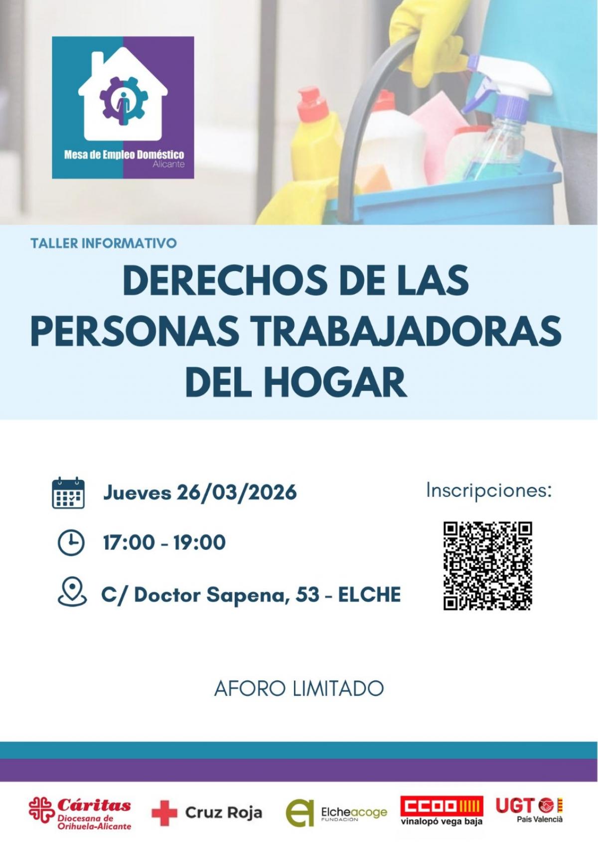 Cartel taller derechos de las trabajadoras del hogar