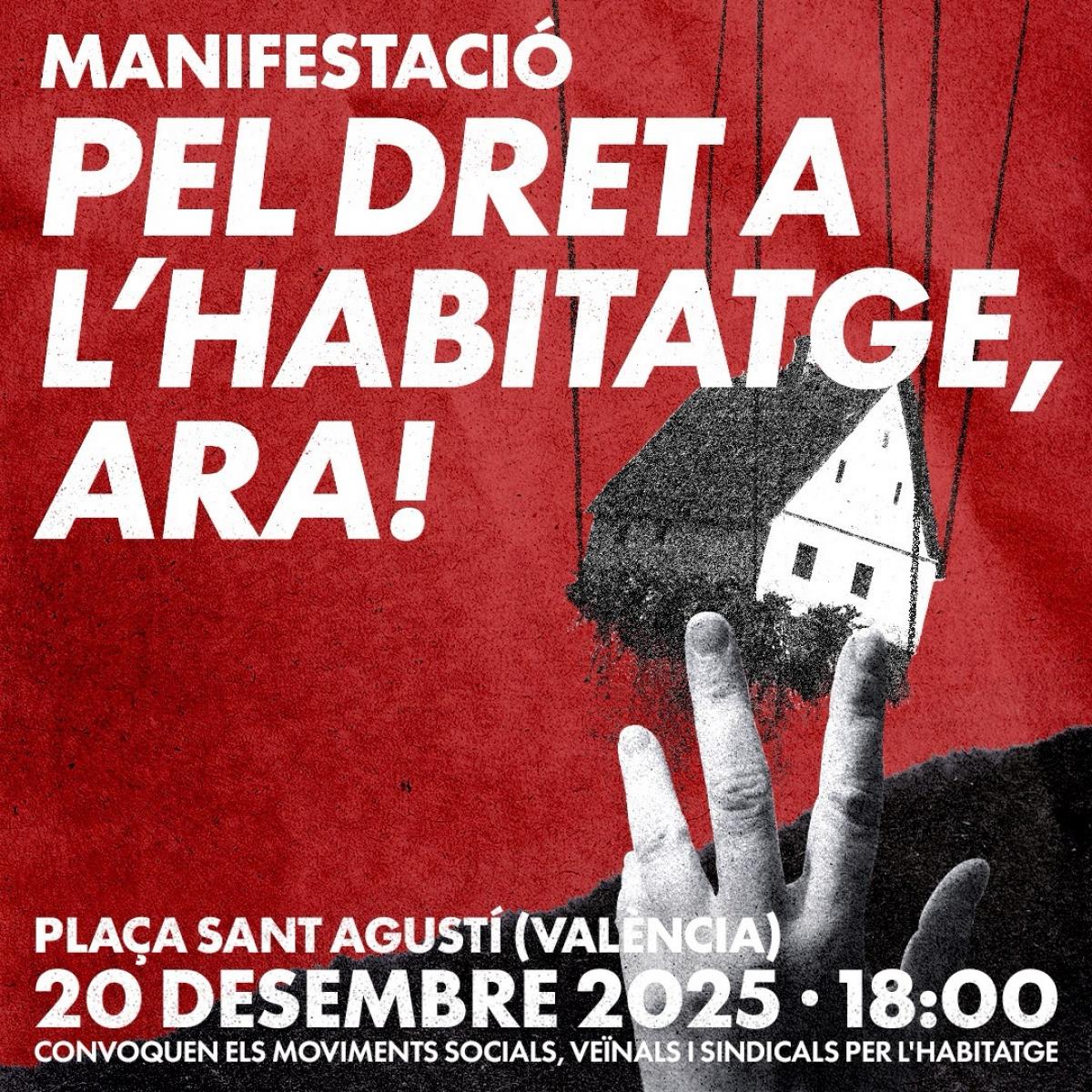Cartell manifestació pel dret a l'habitatge