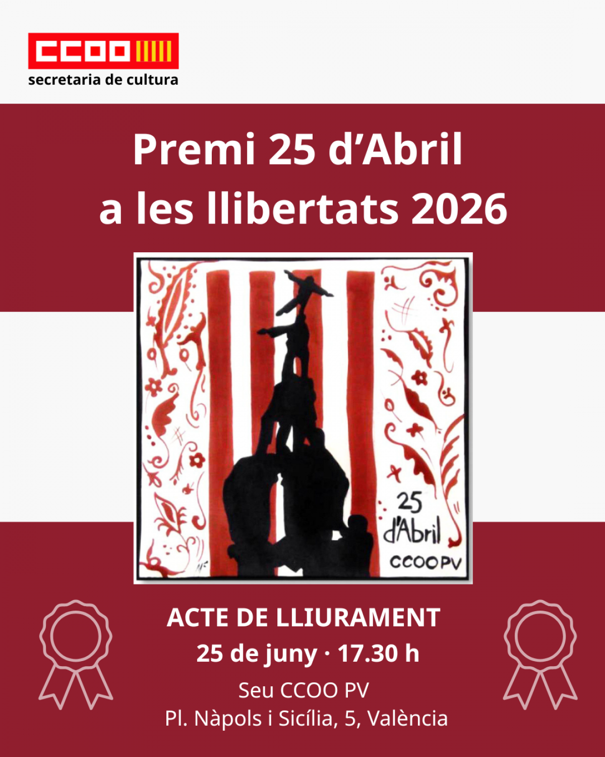 Premi 25 d'Abril a les llibertats 2026.