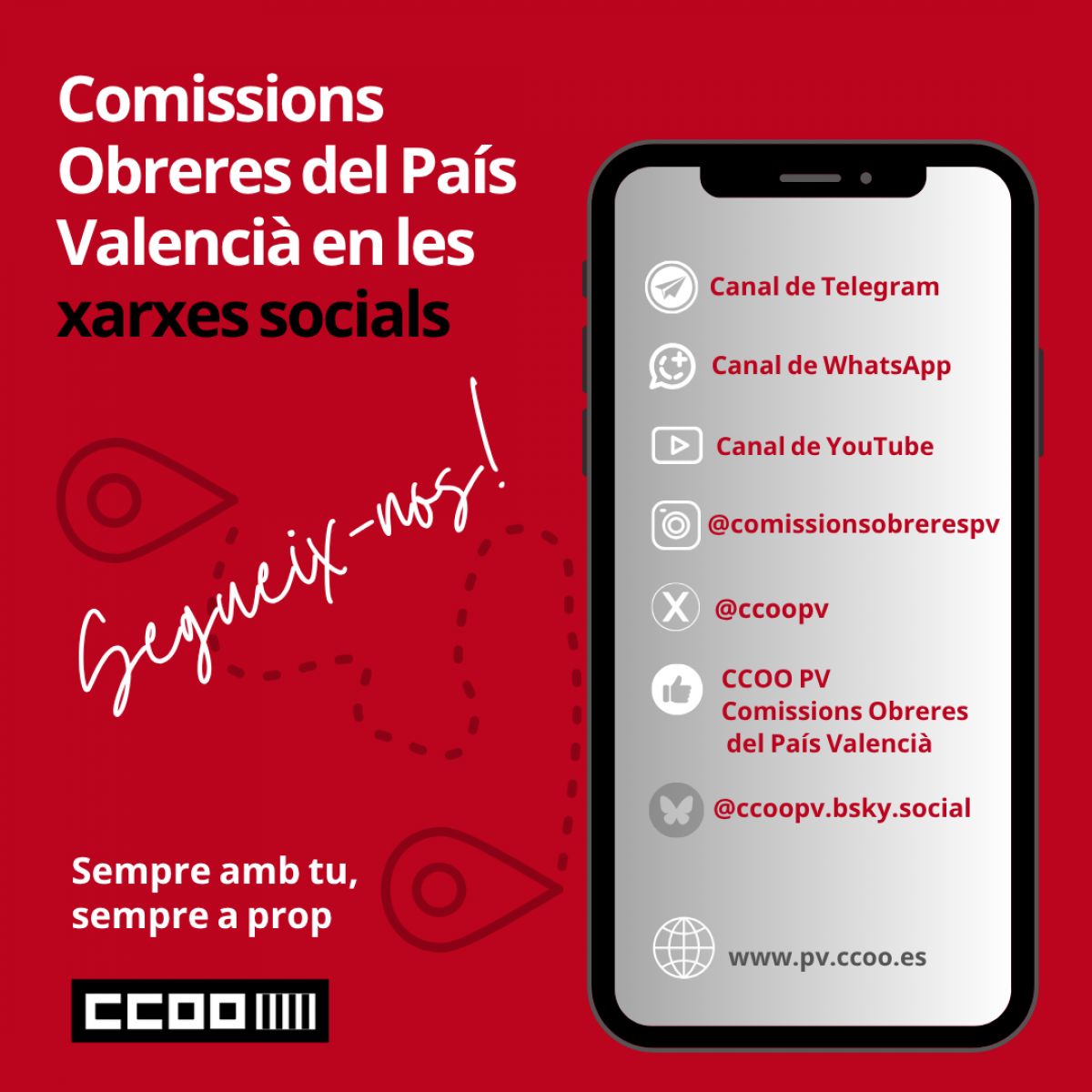 CCOO PV als canals i xarxes.
