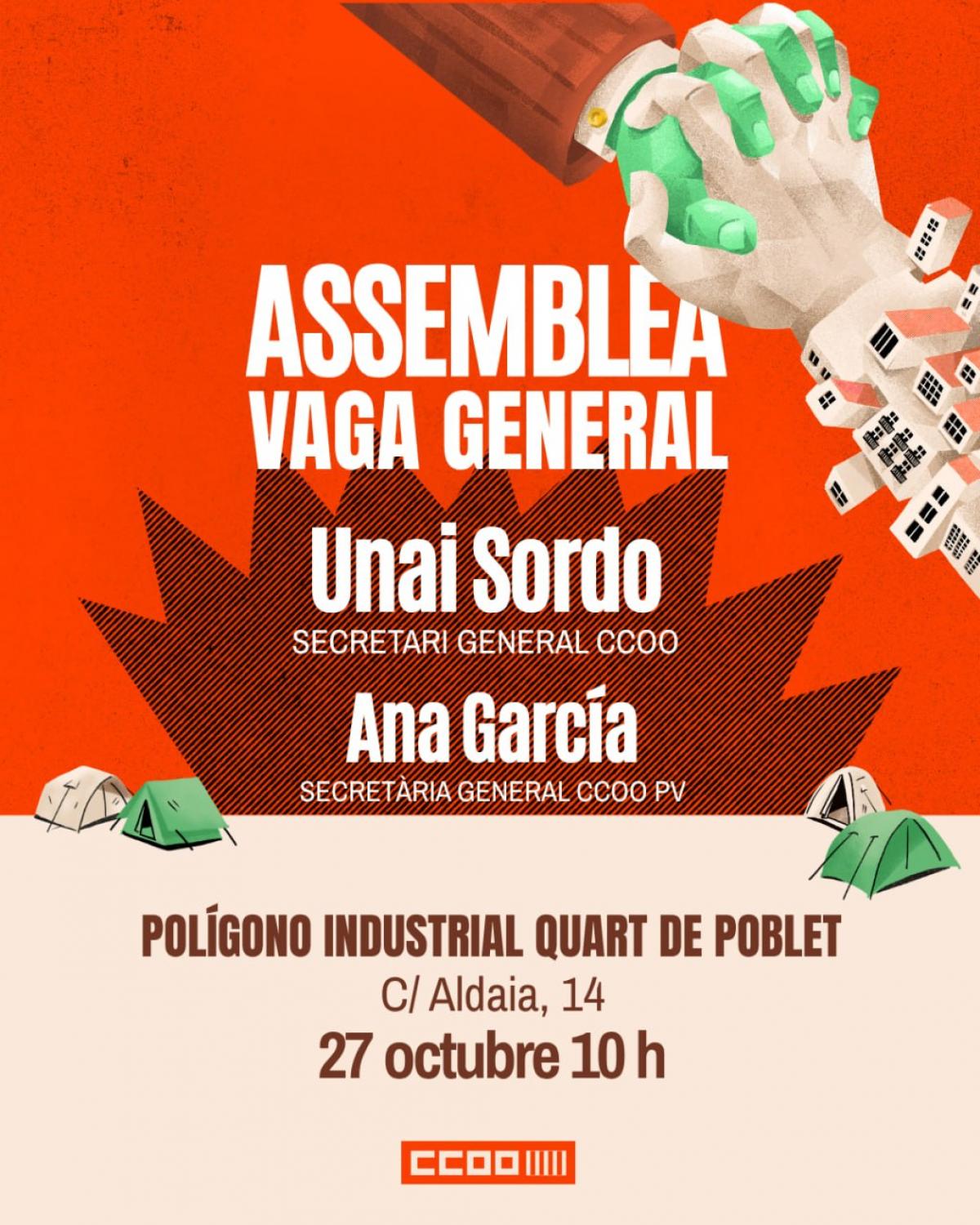 Asamblea CCOO PV en Quart de Poblet (Valencia).