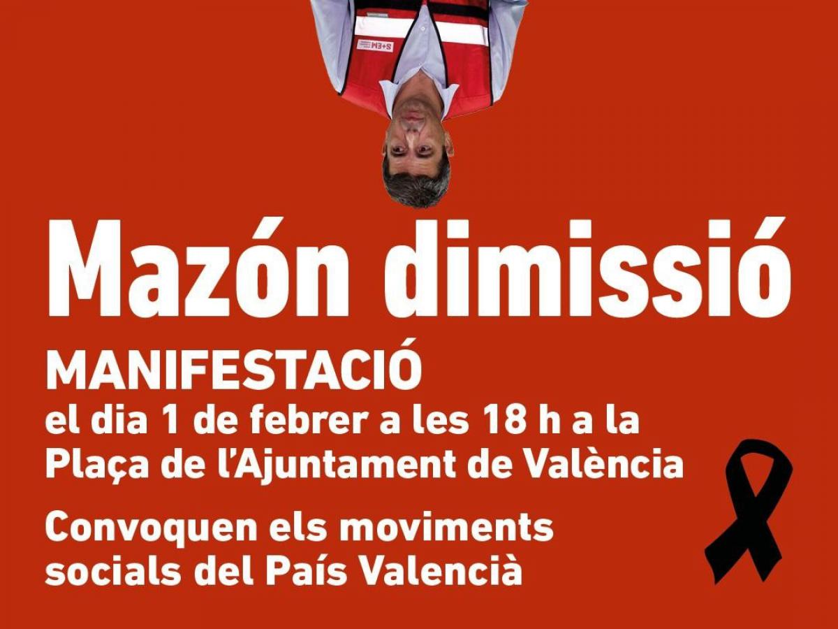 Cartell de la convocatria de la tercera manifestaci per a reclamar la dimissi de Carles Mazn