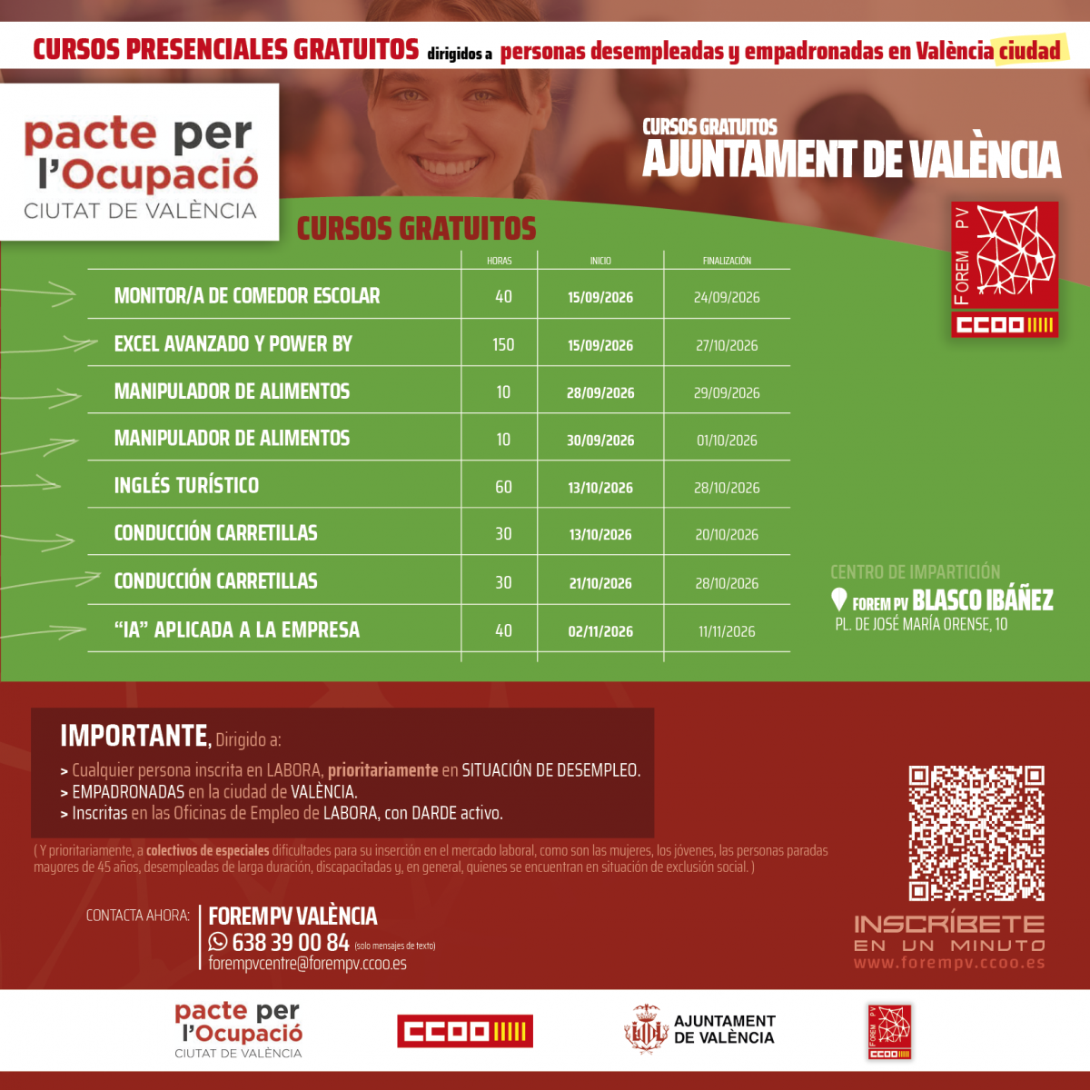 Cursos gratuitos en València para mejorar el acceso al mercado laboral.