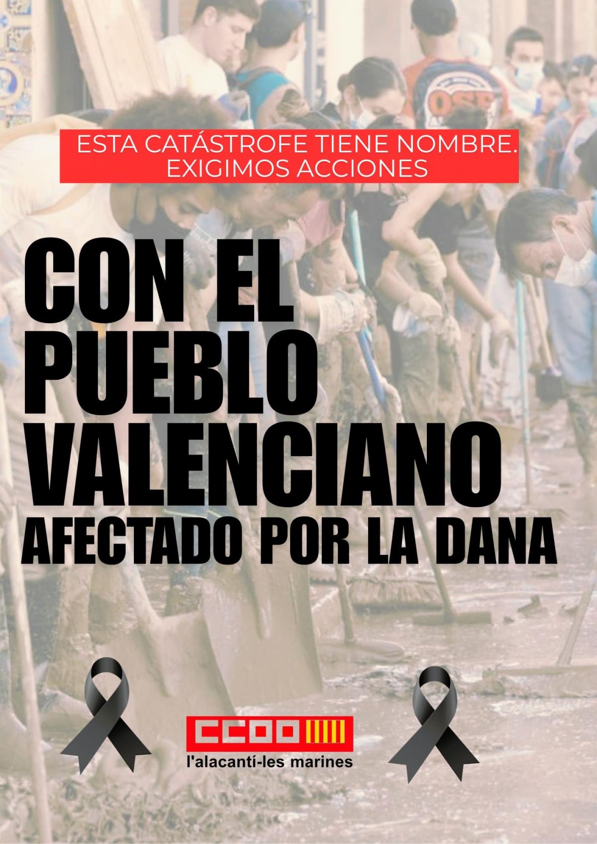 Cartel Solidaridad con vctimas DANA Valencia