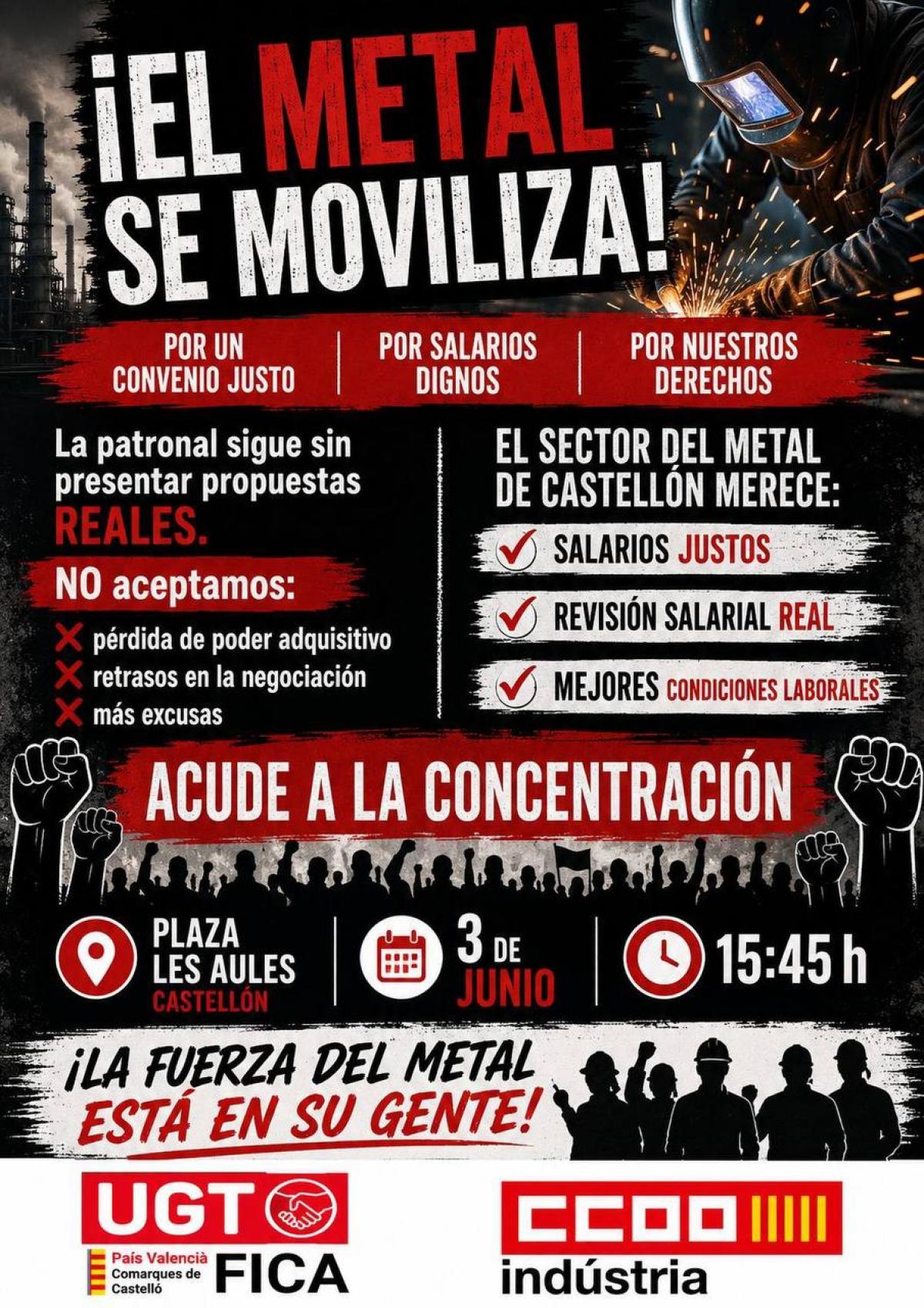 cartel convocatoria concentracion Castellon