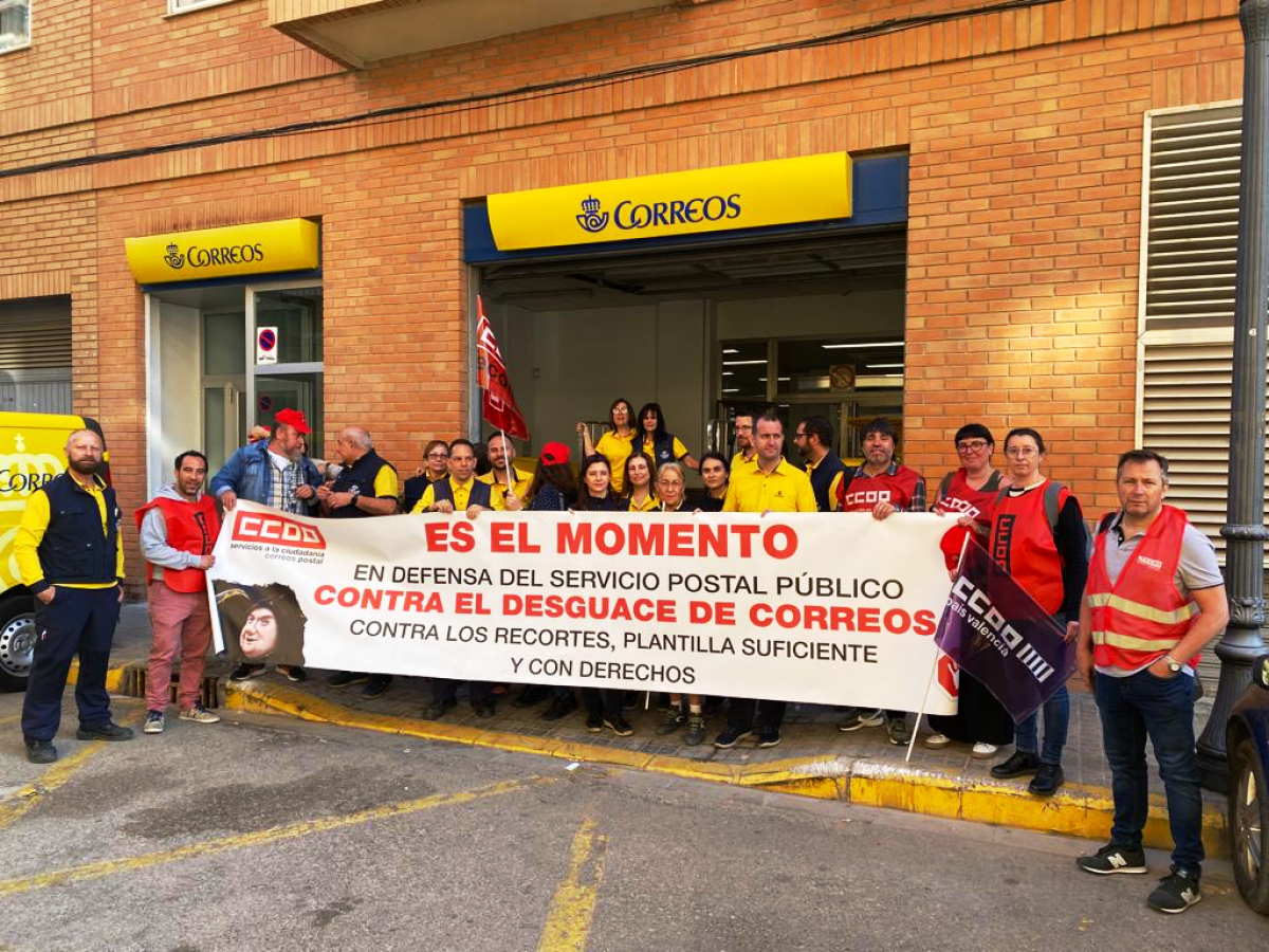 Imagen de las movilizaciones en defensa del servivio postal público