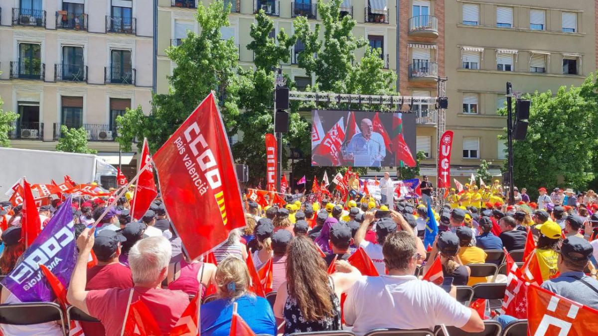 Acte a Madrid, amb 1.500 sindicalistes, negociadors i negociadores de convenis col•lectius.
