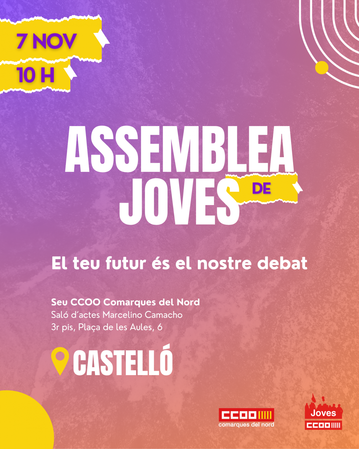 Cartell assemblea joves Castelló