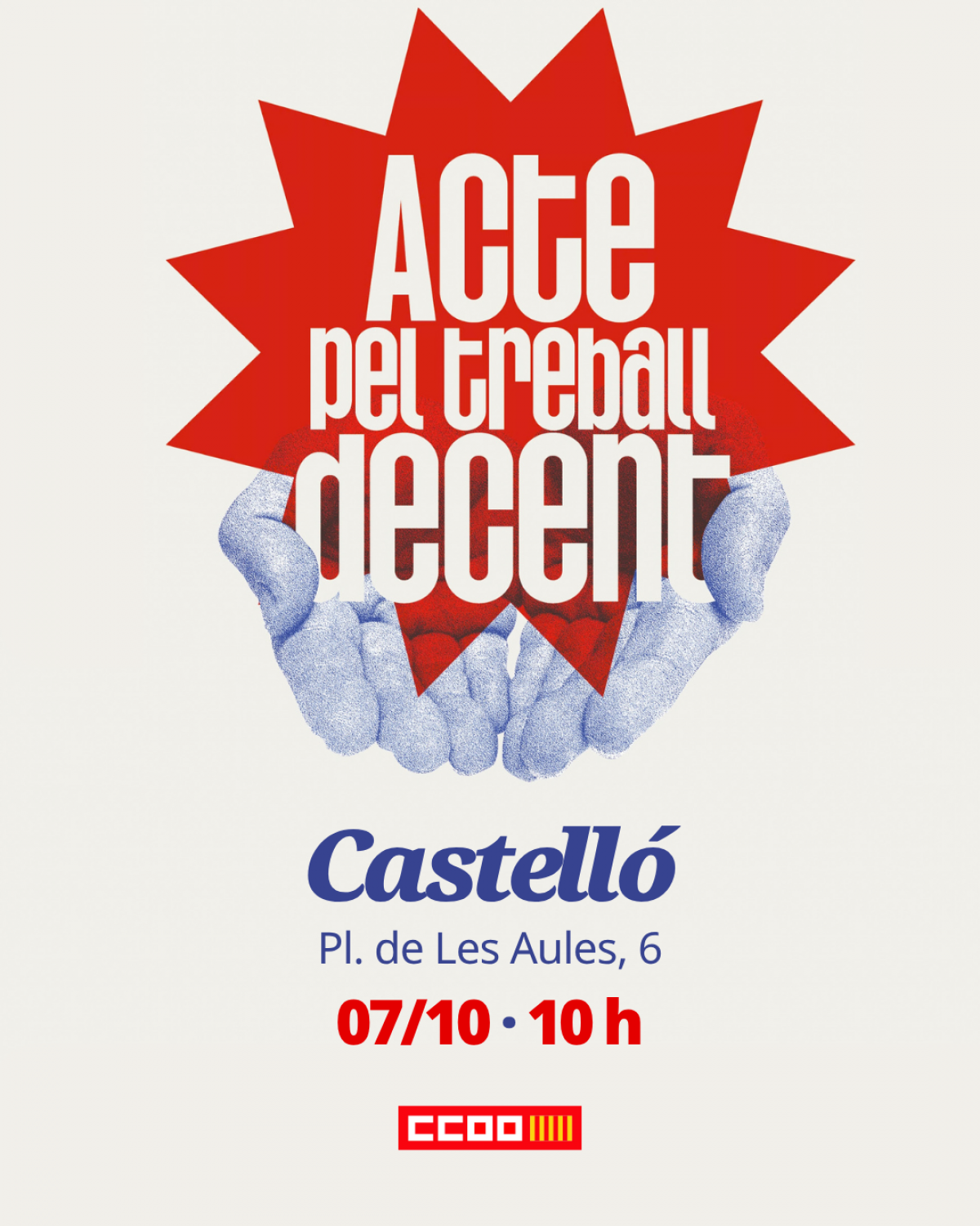 Acte a Castelló de la Jornada Mundial pel Treball Decent