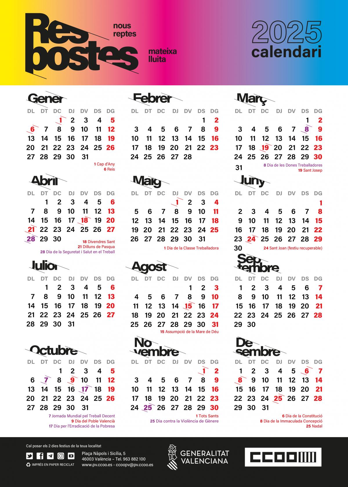 Calendari laboral 2025.