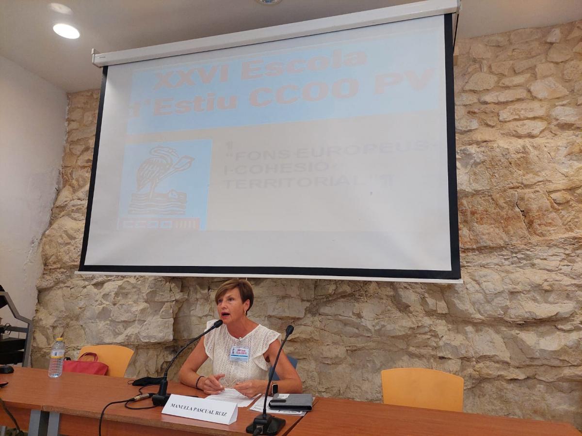 Manuela Pascual, secretària de Formació Sindical i per a l'Ocupació de CCOO PV.