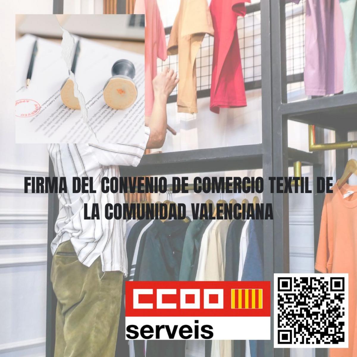 Firma del Convenio de Comercio Textil de la Comunidad Valenciana.