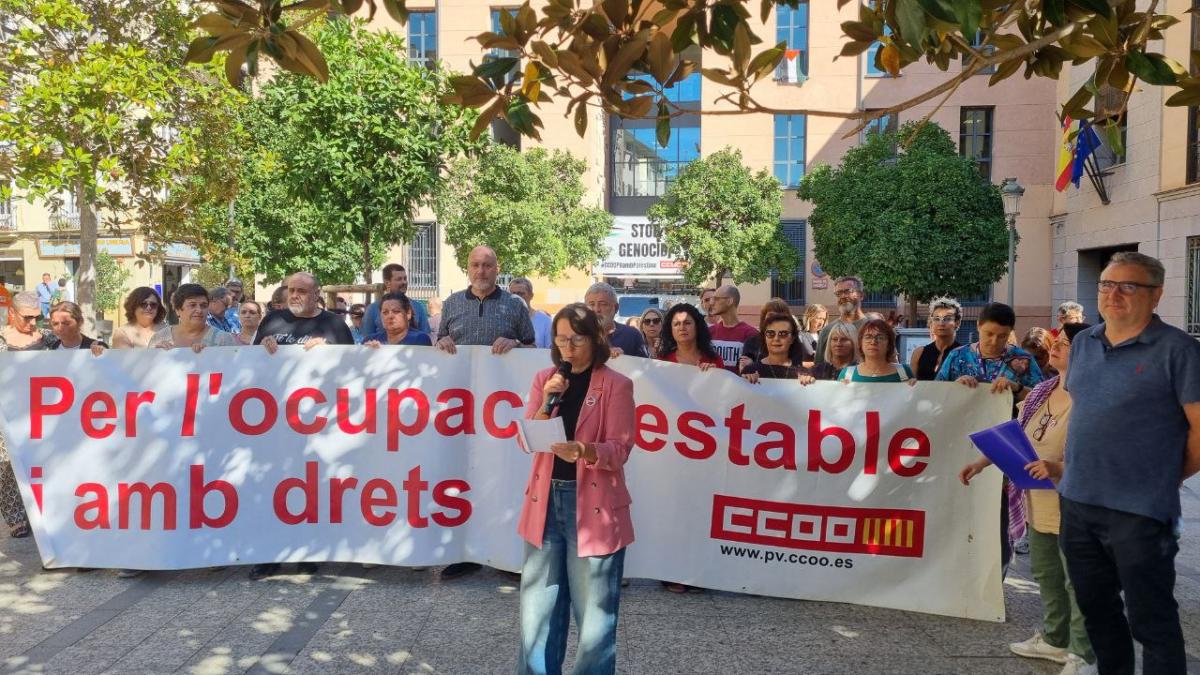 Acte a València per la Jornada Mundial pel Treball Decent.