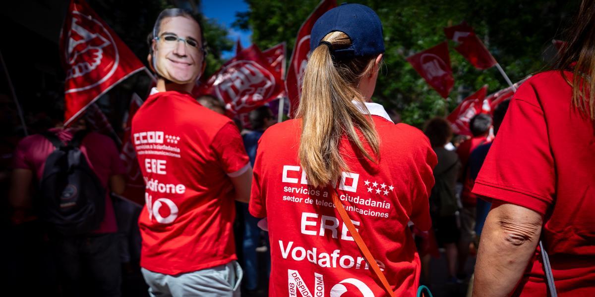 Manifestacin por el ERE en Vodafone