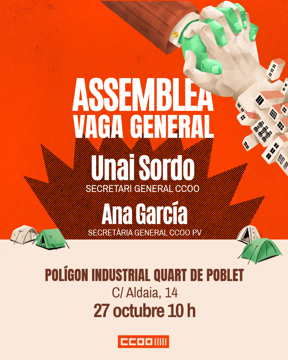 Asamblea CCOO PV en Quart de Poblet (Valencia).