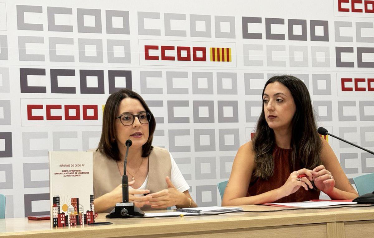 Ana Beln Montero y Roco Pascual, durante la presentacin de las conclusiones del informe sobre vivienda.