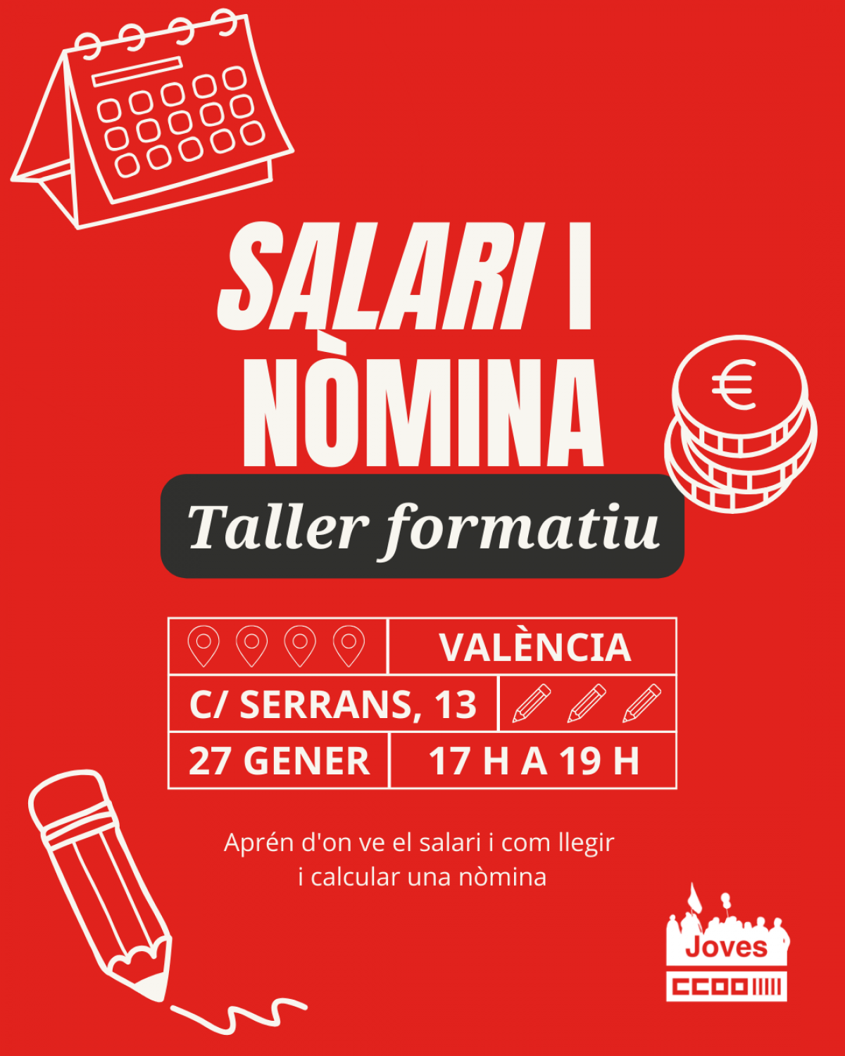 Cartell taller formatiu joves