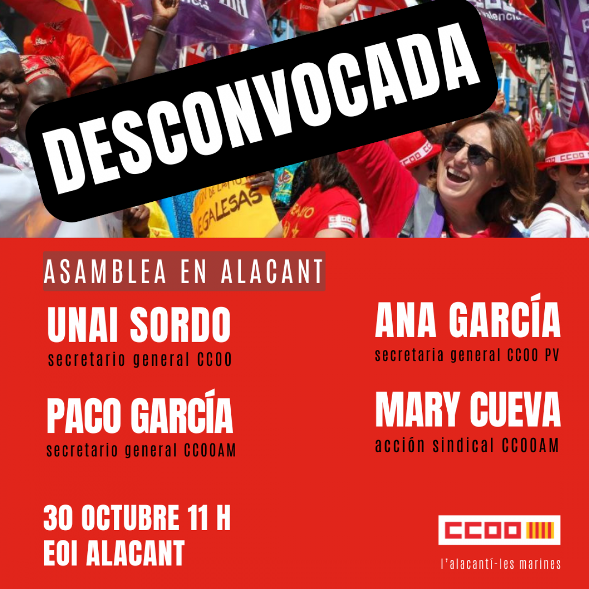 Desconvocatoria asamblea.