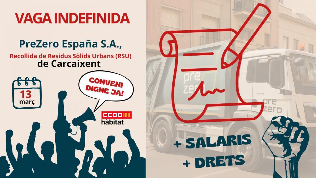 La plantilla del servei de recollida de residus de Carcaixent convoca vaga indefinida pel bloqueig del conveni.