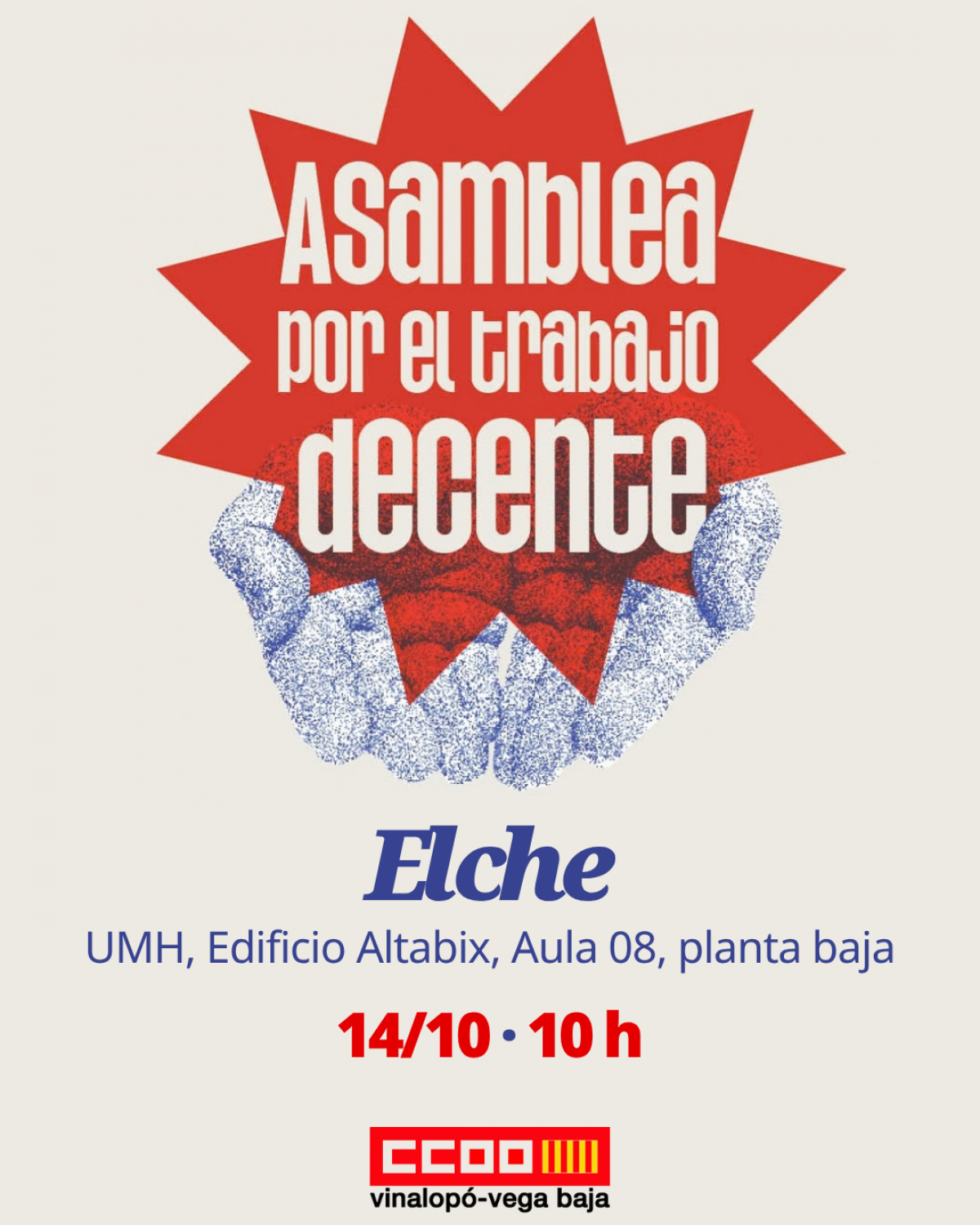 Asamblea por el trabajo decente en Elche.