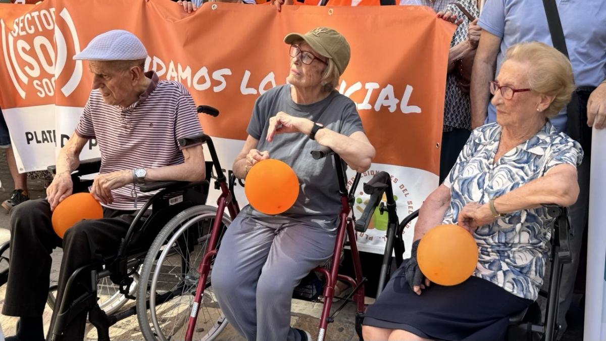 Imatge de l’arxiu d'una mobilització en defensa dels serveis públics.